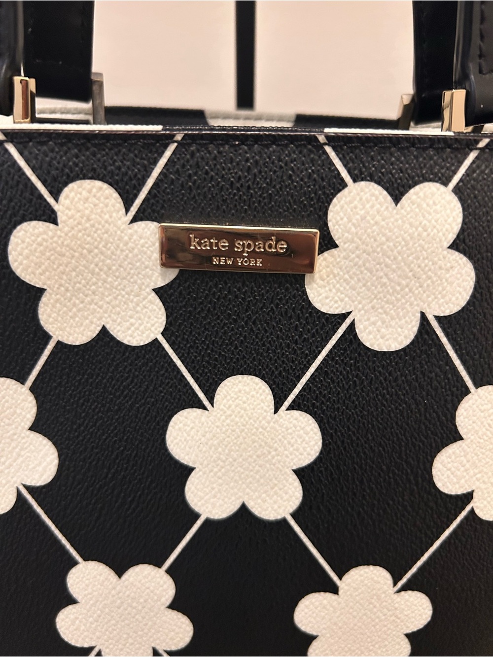 kate spade Black & White Clover Pattern Tote - Picture 5 of 8